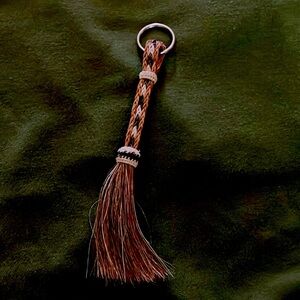 Western Authentic Horse hair keychain keyring zipper pull